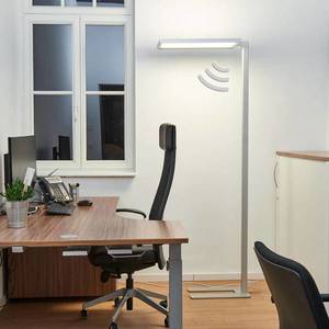 Arcchio Stříbrná kancelářská LED stojací lampa Dorean obraz