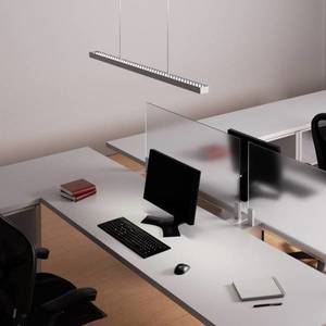 Arcchio LED závěsná lampa Jolinda pro kancelář, stříbrná obraz