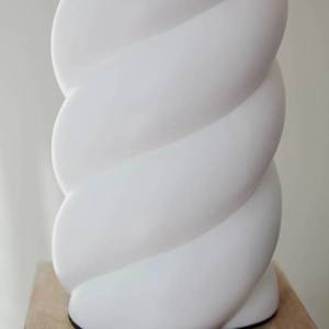 PR Home PR Home Spin stolní lampa Ø 35cm bílá/len/přírodní obraz