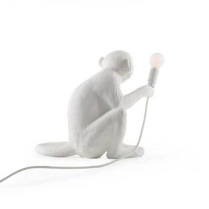 SELETTI LED deko terasové světlo Monkey Lamp bílá sedící obraz