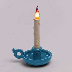 SELETTI LED deko stolní lampa Grimm Bugia svíčka modrá obraz