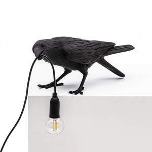 SELETTI LED deko stolní lampa Bird Lamp, hrající, černá obraz