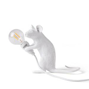 SELETTI LED deko stolní lampa Mouse Lamp USB sedící bílá obraz