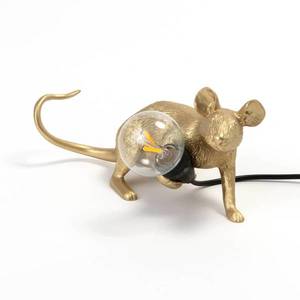 SELETTI LED deko stolní lampa Mouse Lamp USB ležící zlatá obraz