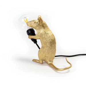 SELETTI LED deko stolní lampa Mouse Lamp USB sedící zlatá obraz