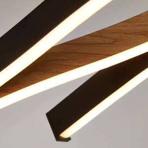 Searchlight LED závěsné světlo Swirl černá/dřevo obraz