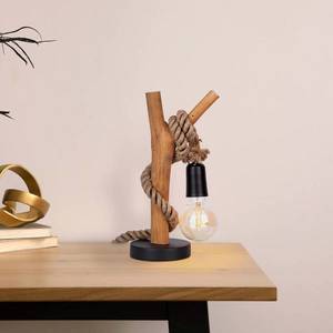 NOWA GmbH Stolní lampa Nerida, přírodní eukalyptové dřevo obraz