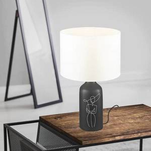 EGLO EGLO Vinoza stolní lampa, černá, stínidlo bílá obraz