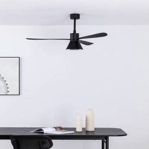 FARO BARCELONA Stropní ventilátor Amelia Cone, LED světlo, černá obraz