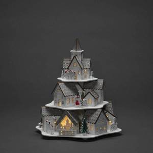 Konstsmide Christmas LED dekorativní světlo silueta dřevěné domky, bílá obraz