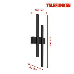 Telefunken LED venkovní nástěnné Graz nepřímé 2 zdroje černá obraz
