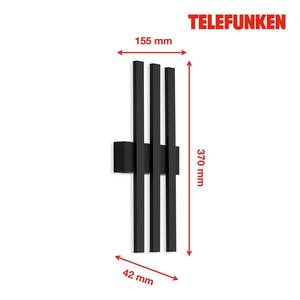 Telefunken LED venkovní nástěnné Graz nepřímé 3 zdroje černá obraz