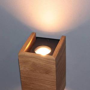 FISCHER & HONSEL LED nástěnné světlo Shine-Wood dub 2xGU10 10x18cm obraz