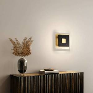 FISCHER & HONSEL LED nástěnné světlo Hennes, 18x18cm, zlatá/černá obraz