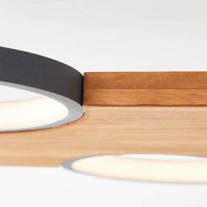 Brilliant LED stropní světlo Cheesy ze dřeva, čtyři zdroje obraz