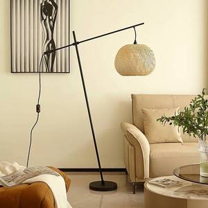 Lindby Lindby Dabila stojací lampa bambus výška 160 cm obraz