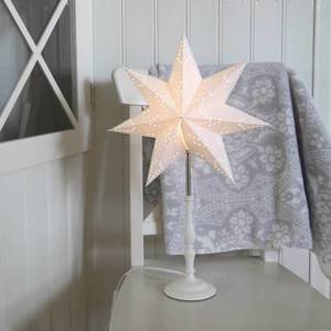 STAR TRADING Stojací hvězda Romantic s dřevěným podstavcem bílá obraz