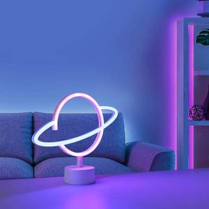 JUST LIGHT. LED stolní lampa Neon Saturn, na baterii obraz