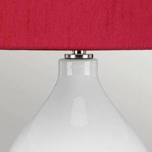 Elstead Textilní stolní lampa Isla leštěný nikl/červená obraz