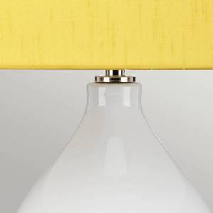 Elstead Textilní stolní lampa Isla leštěný nikl/žlutá obraz