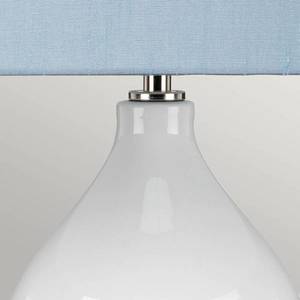Elstead Textilní stolní lampa Isla leštěný nikl/modrá obraz