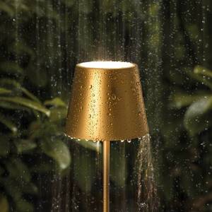 Sigor LED stolní lampa Nuindie aku, kulatá, 38 cm, zlatá obraz