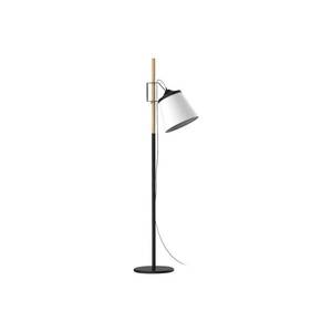 Aluminor Aluminor Woody stojací lampa, černá/bílá/dřeva obraz