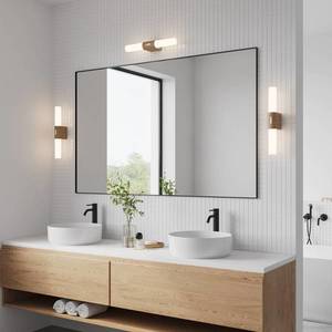 Nordlux LED koupelnové nástěnné Helva Double Basic, dřevo obraz