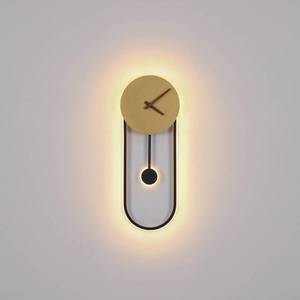 Globo LED nástěnné světlo Sussy s hodinami, černá/zlatá obraz