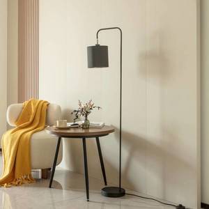 Lindby Lindby Hinay textilní stojací lampa černá/zlatá obraz