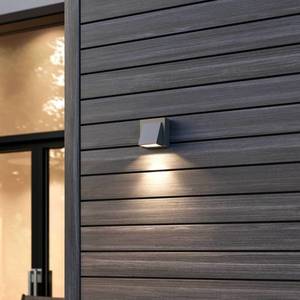 Lucande Stříbrně šedé LED venkovní nástěnné svítidlo Marik obraz