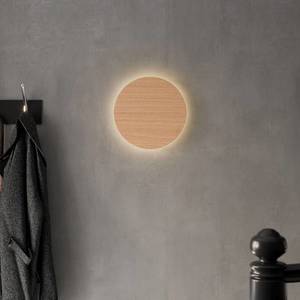 Envostar Envostar Luna Wood nástěnné světlo, dřevo, Ø30cm obraz