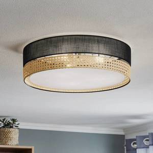 TK Lighting Stropní světlo Paglia černá/ratan, Ø 45 cm obraz