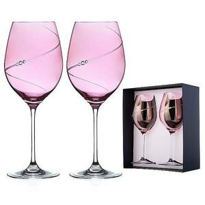 Diamante Silhouette Pink sklenice na víno 470 ml, 2 ks obraz