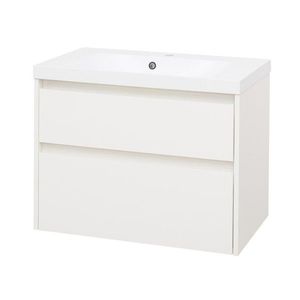 MEREO Opto, koupelnová skříňka s umyvadlem z litého mramoru 81 cm, bílá CN911M obraz