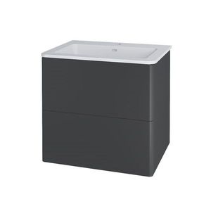 MEREO Siena, koupelnová skříňka s umyvadlem z litého mramoru 61 cm, antracit mat CN430M obraz