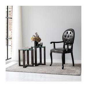 SADA 2x Odkládací stolek AMALFI pr. 40 cm borovice/čirá obraz