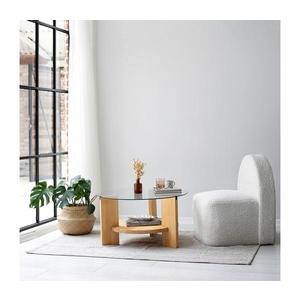 Konferenční stolek MONDO 40x75 cm borovice/čirá obraz