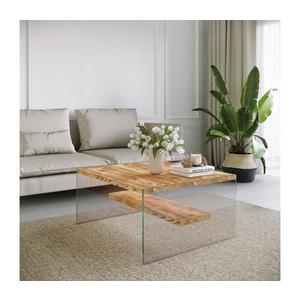 Konferenční stolek NIAGARA 40x75 cm borovice/čirá obraz