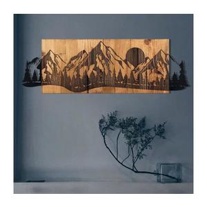 Nástěnná dekorace 75, 5x24, 5 cm hory dřevo/kov obraz