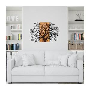 Nástěnná dekorace 85x58 cm strom dřevo/kov obraz