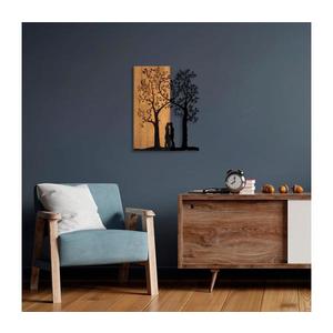 Nástěnná dekorace 45x58 cm stromy dřevo/kov obraz
