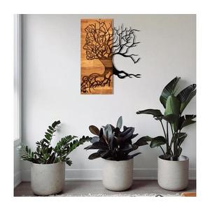 Nástěnná dekorace 45x58 cm strom života dřevo/kov obraz