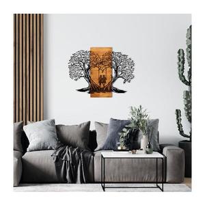 Nástěnná dekorace 76x58 cm stromy dřevo/kov obraz