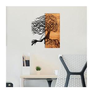 Nástěnná dekorace 47x58 cm strom života dřevo/kov obraz