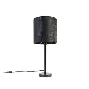 Moderní stolní lampa černá s černým stínidlem 25 cm - Simplo obraz