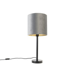 Moderní stolní lampa černá s šedým stínidlem 25 cm - Simplo obraz