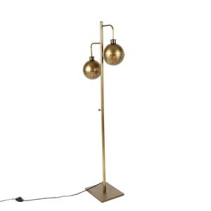 Průmyslová stojací lampa bronzová 2-světelná - Haicha obraz