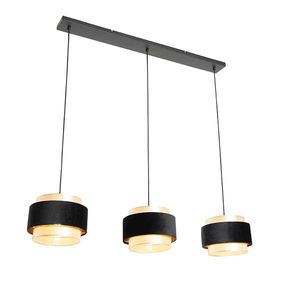Moderní závěsná lampa černá se zlatým 3-světlem - Elif obraz