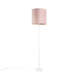 Romantická stojací lampa bílá s růžovým odstínem 40 cm - Simplo obraz